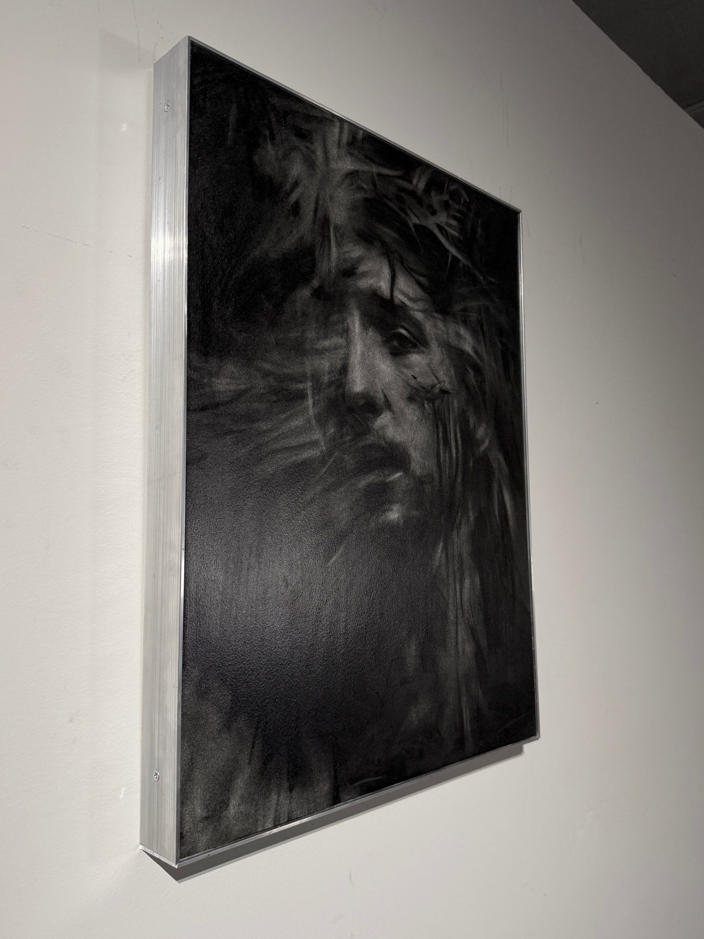 The Word Entered Our Dust | Original Charcoal on Canvas