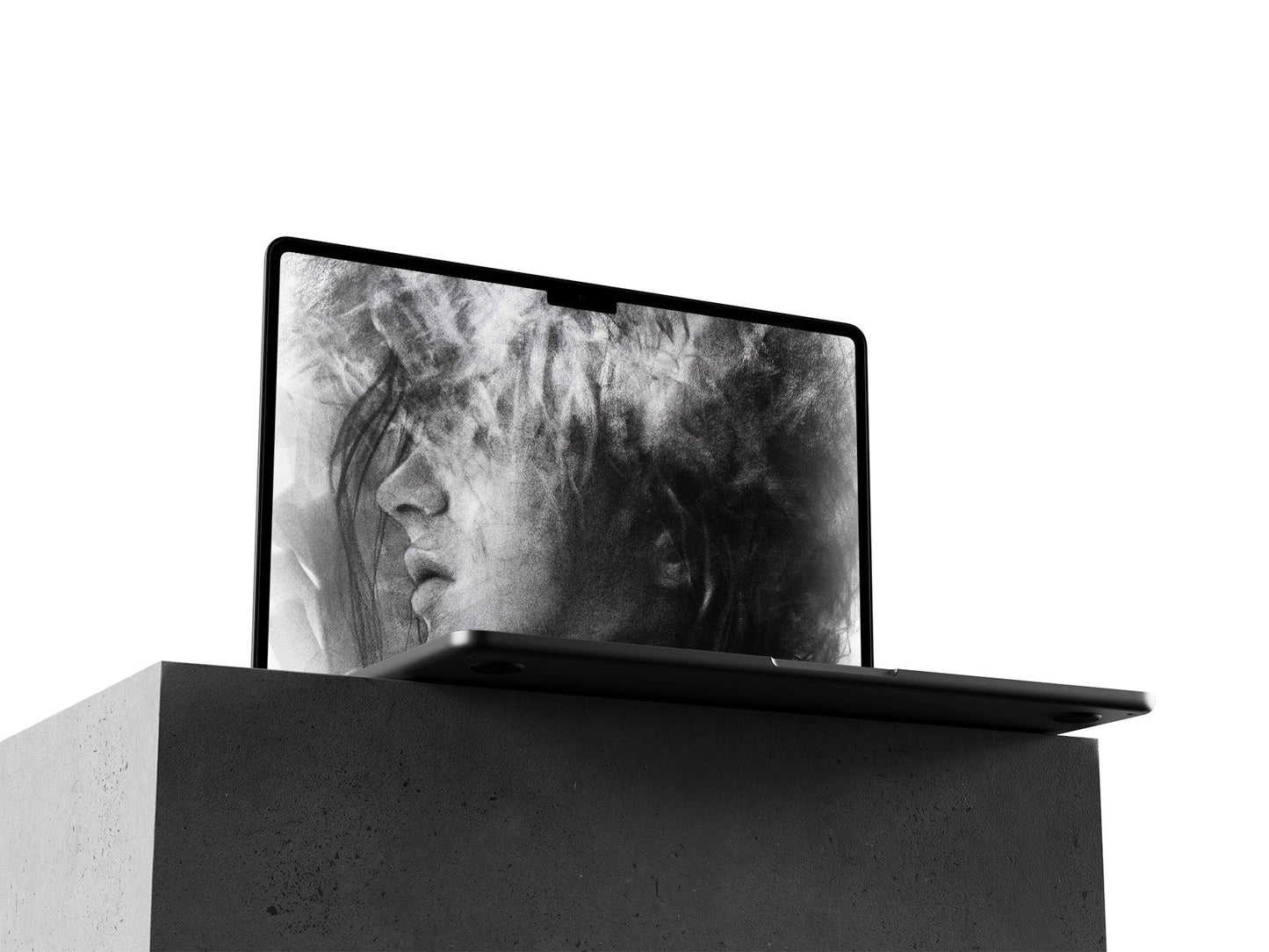 Chaos Portrait | Digital Wallpaper - Mad Charcoal