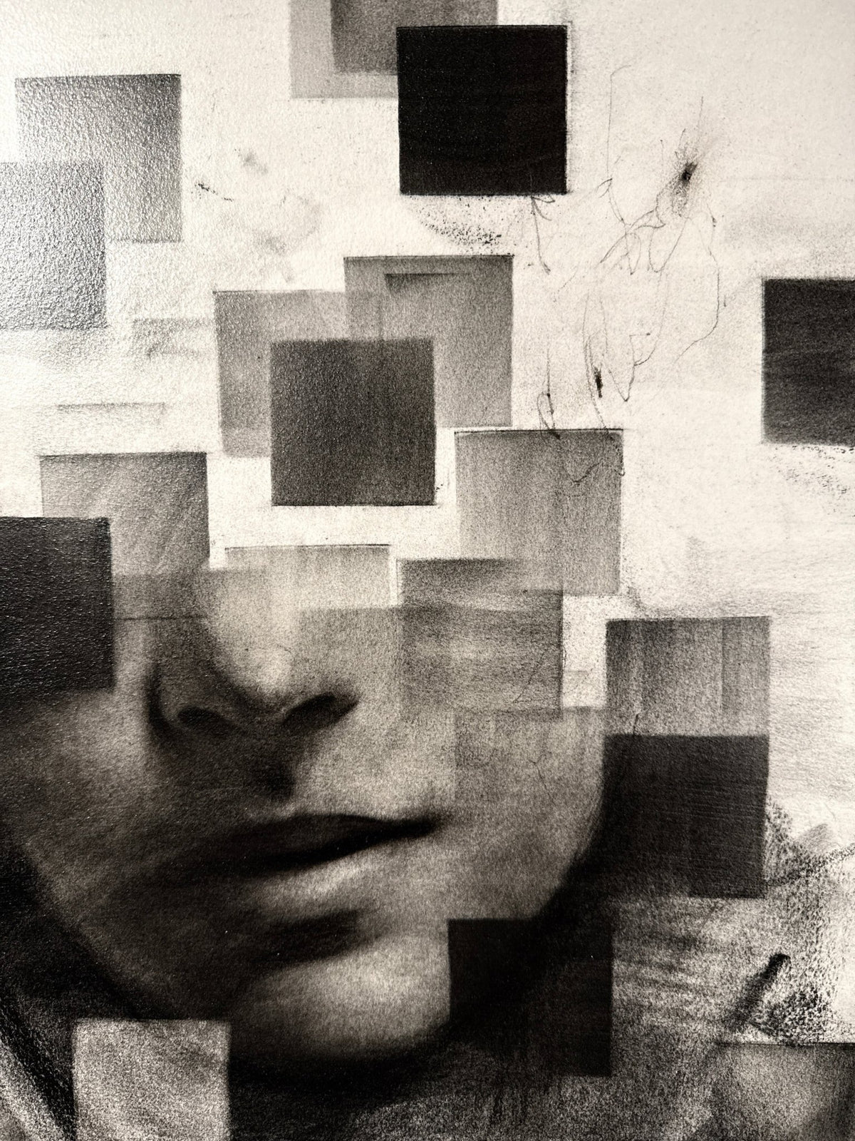 Endless Collapse | Original Charcoal on Canvas - Mad Charcoal