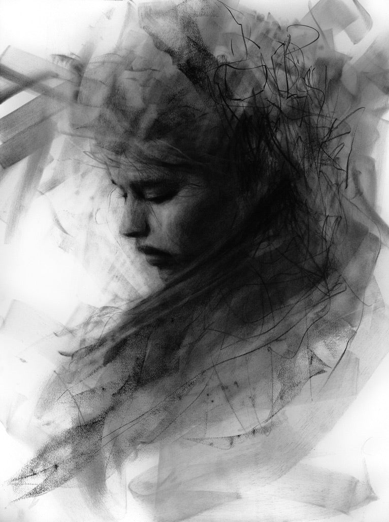 Gravity + Grace | Original Drawing - Mad Charcoal
