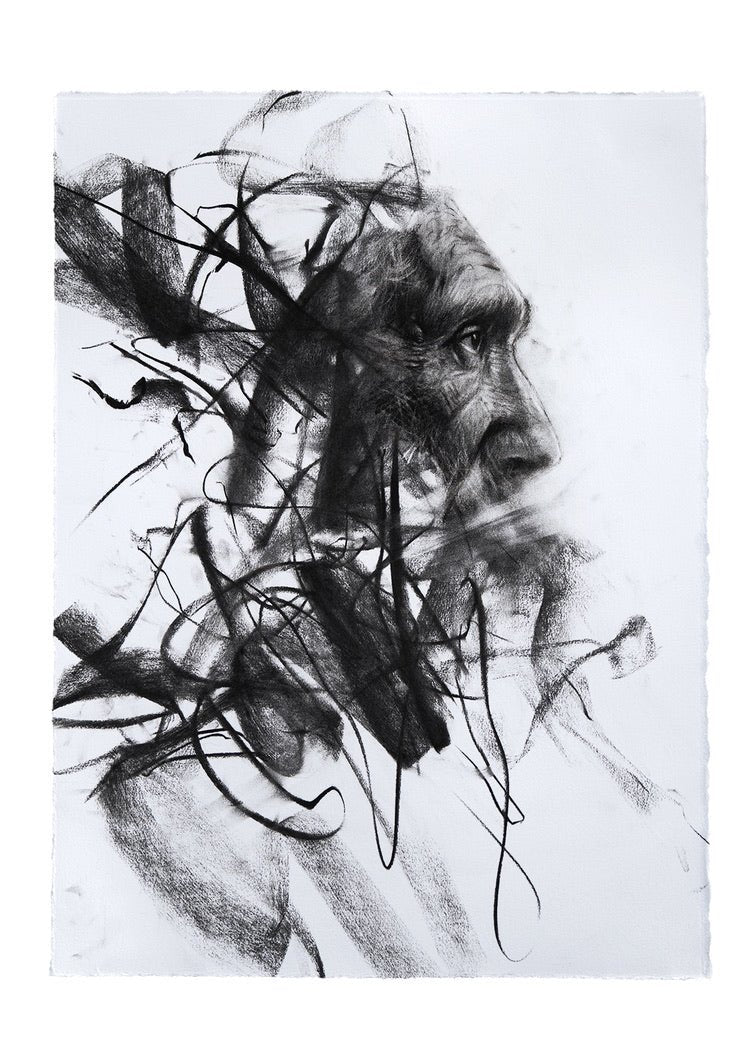 Soul Contact | Original Drawing - Mad Charcoal