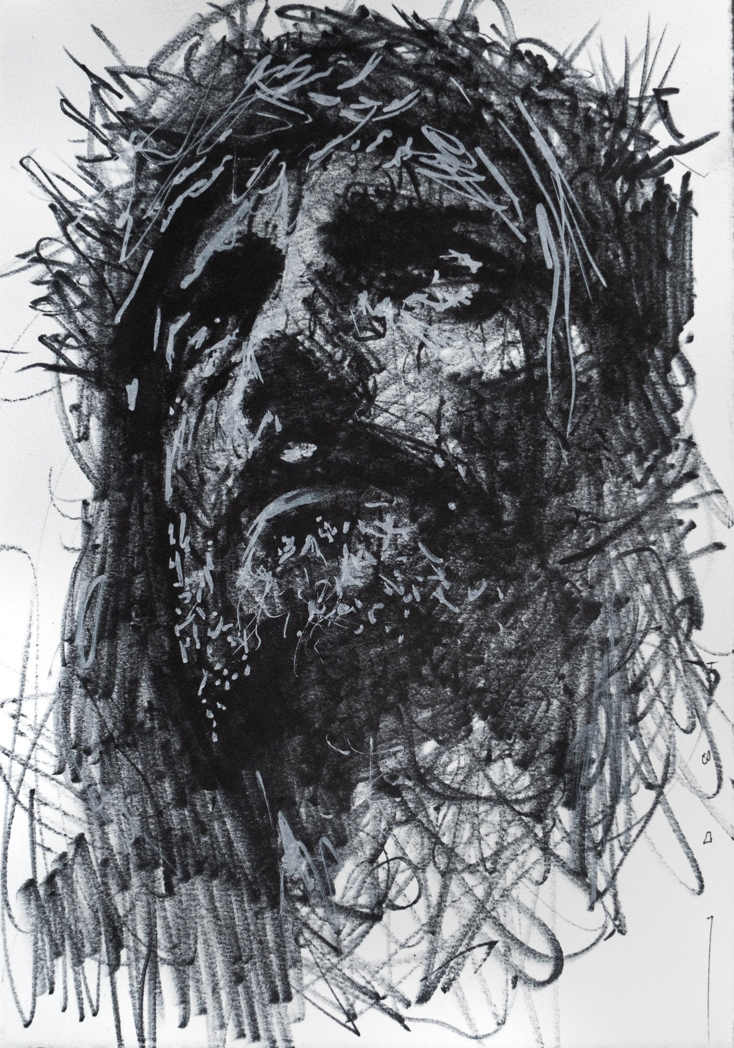 Suffering Servant | Original Drawing - Mad Charcoal