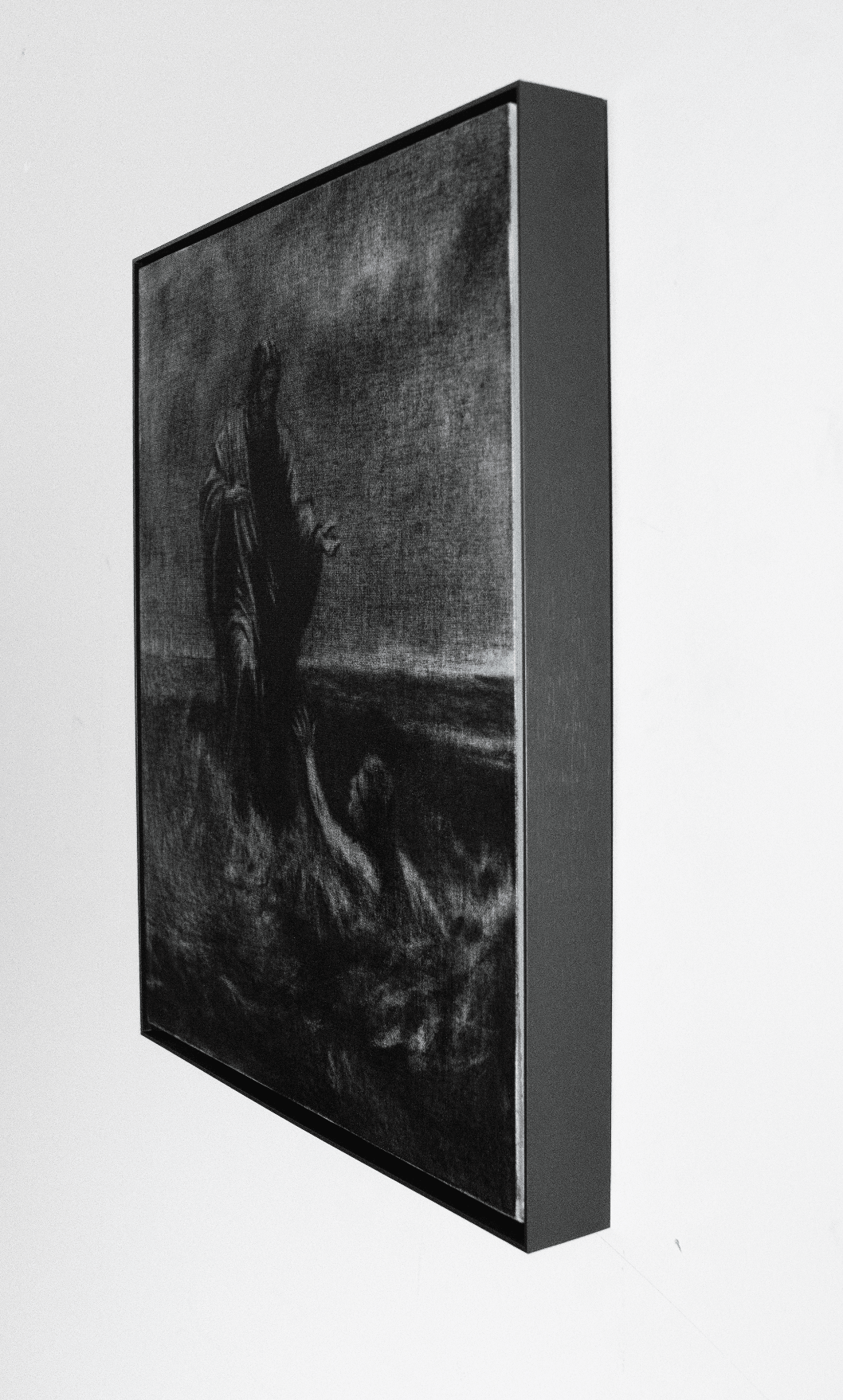 The Moment Between Faith and Fear | Original Charcoal on Canvas - Mad Charcoal