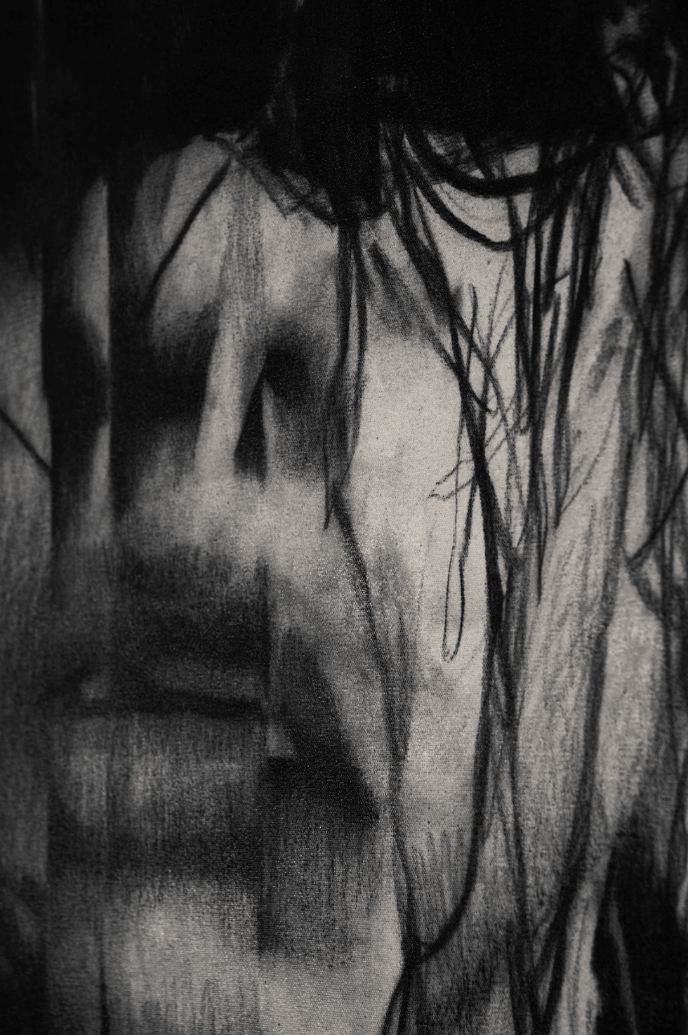 The Quiet Breaking | Original Charcoal on Canvas - Mad Charcoal