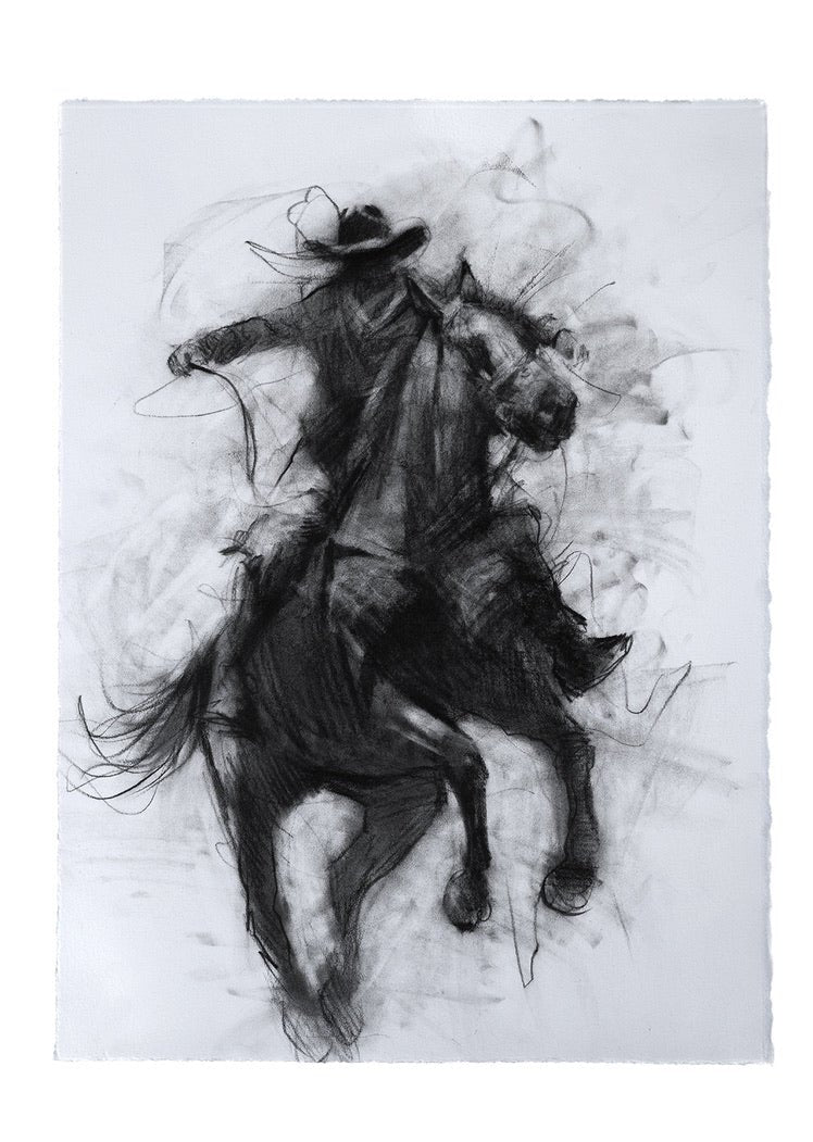The Shadow That Meets the Horizon | Original Drawing - Mad Charcoal