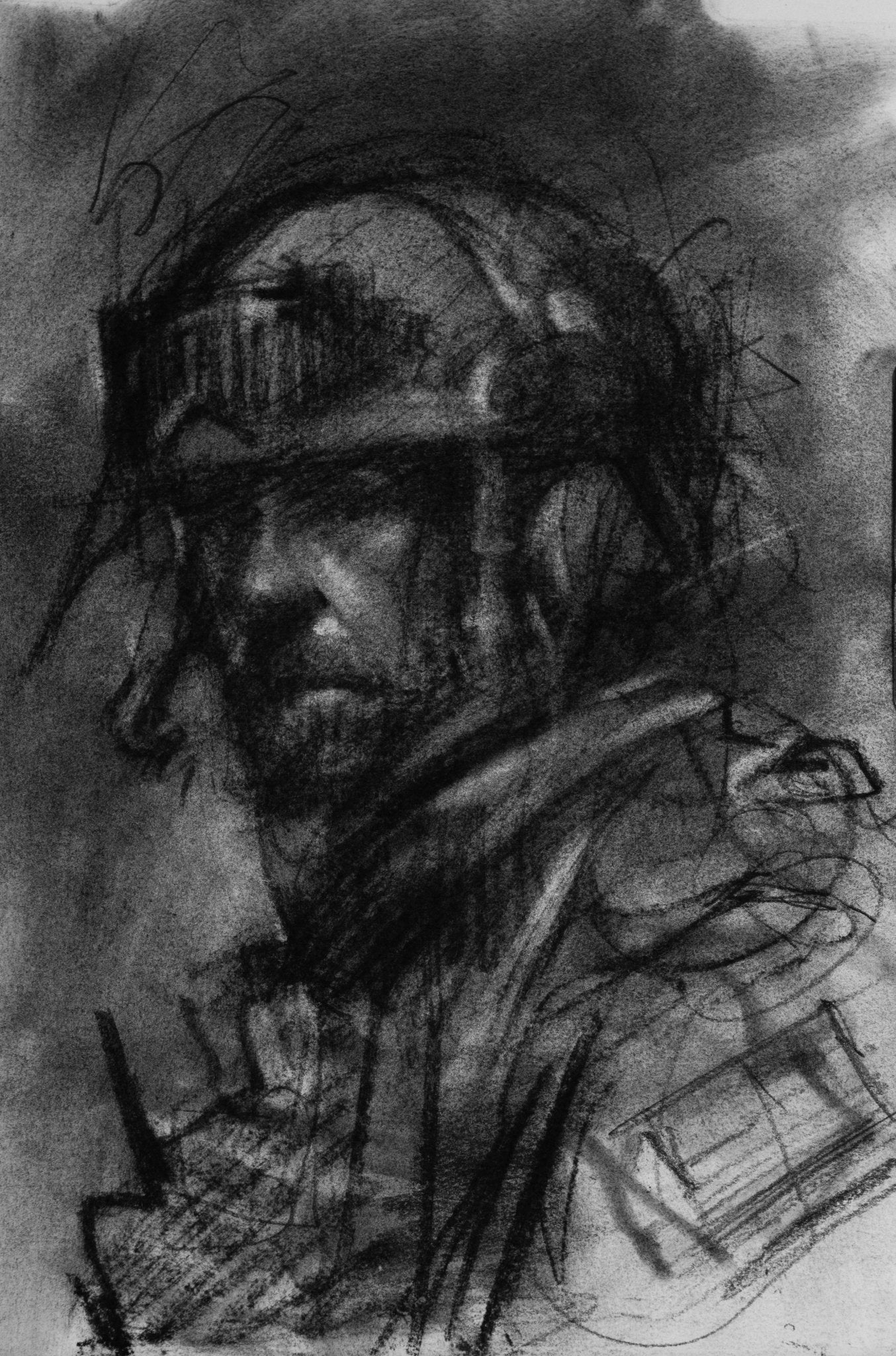 War Torn | Original Drawing - Mad Charcoal