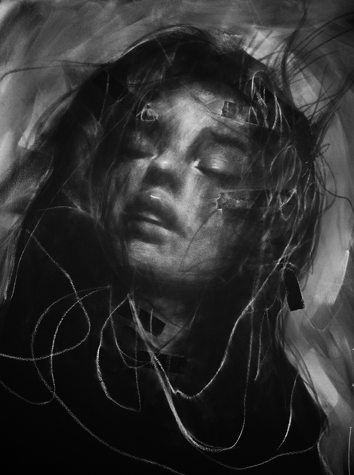 White On Black Portrait | Postcard Set - Mad Charcoal