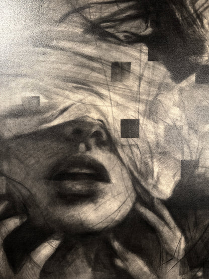 As the Fragments of My Soul Disappear  | Original Charcoal on Canvas
