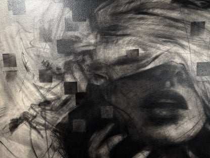 As the Fragments of My Soul Disappear  | Original Charcoal on Canvas