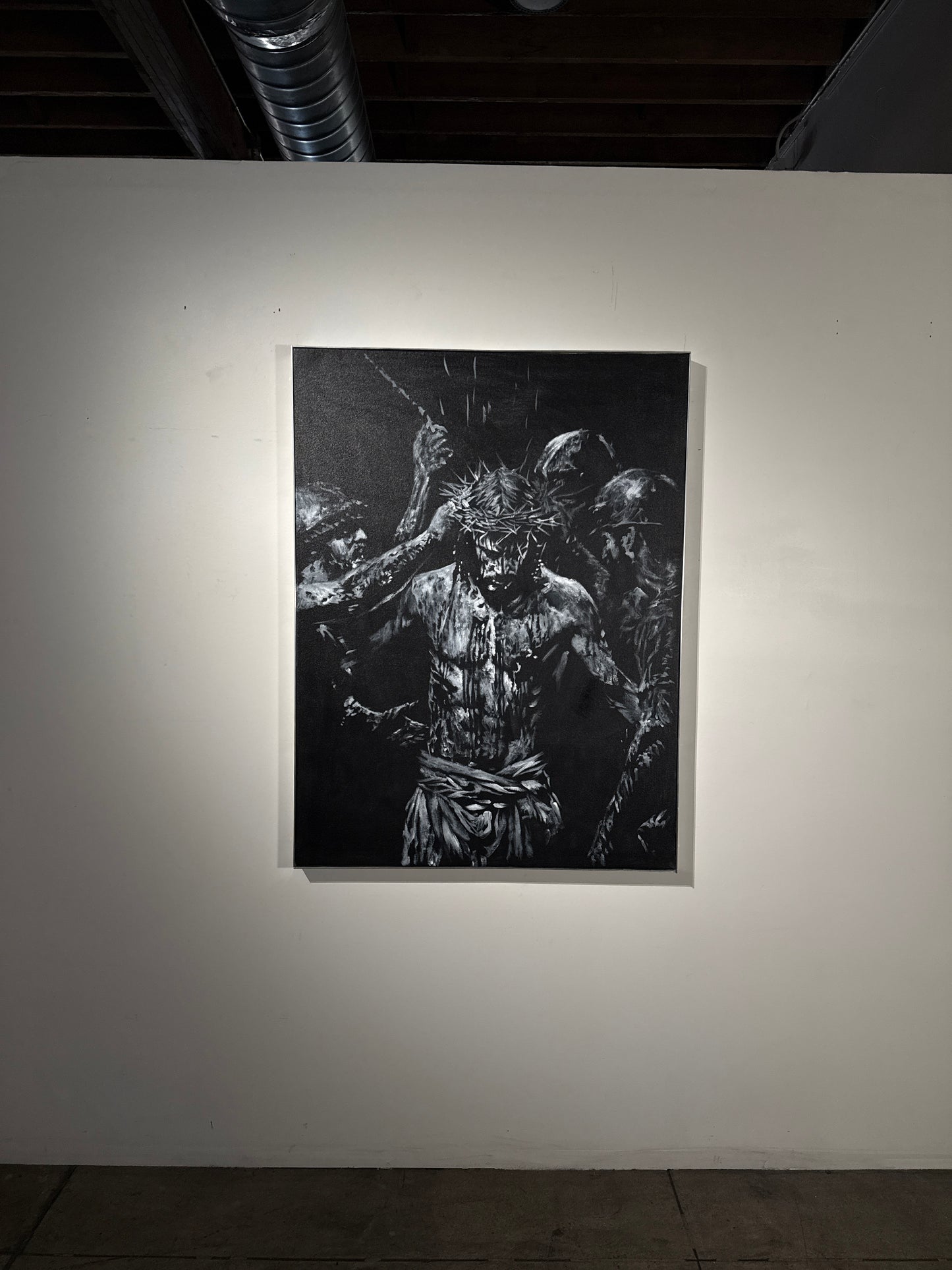 The Wounds He Chose  | Original Charcoal on Canvas