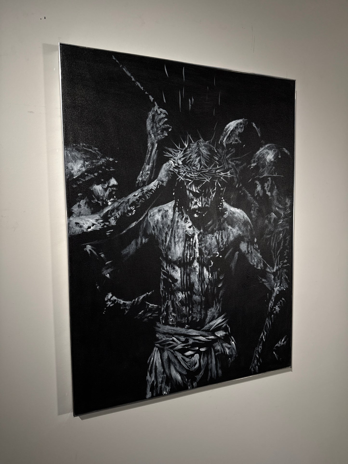 The Wounds He Chose  | Original Charcoal on Canvas