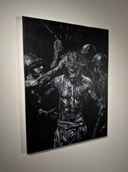 The Wounds He Chose  | Original Charcoal on Canvas