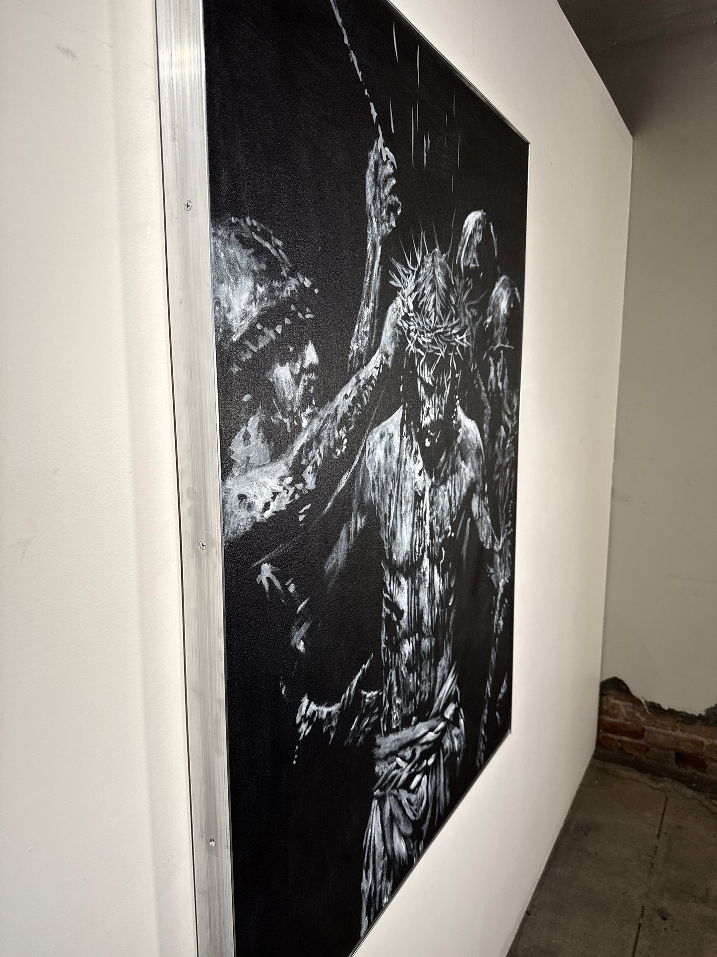 The Wounds He Chose  | Original Charcoal on Canvas