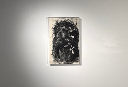 The Joy Set Before Him  | Original Charcoal on Canvas