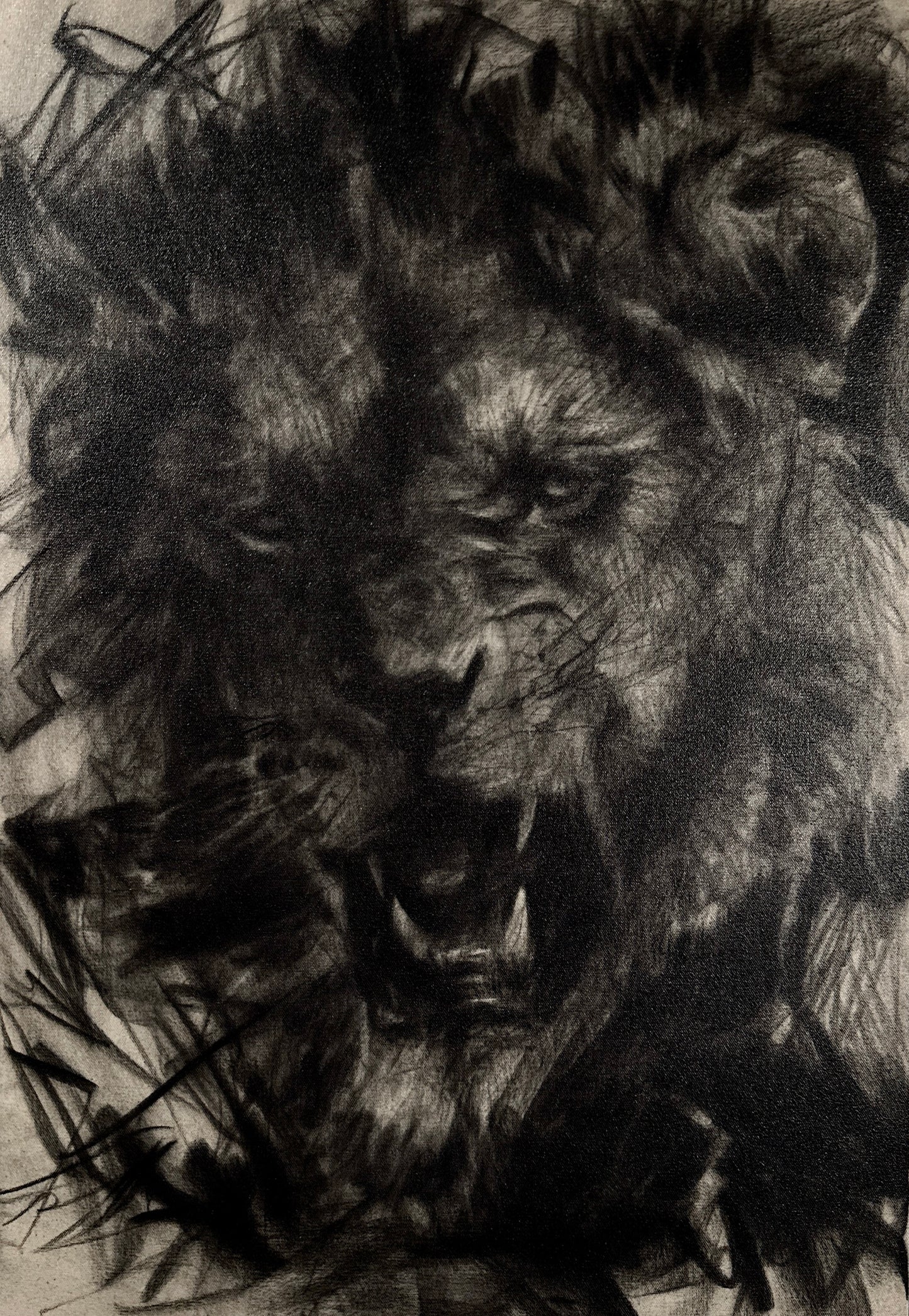 The Sound that Makes the Mountains Tremble  | Original Charcoal on Canvas