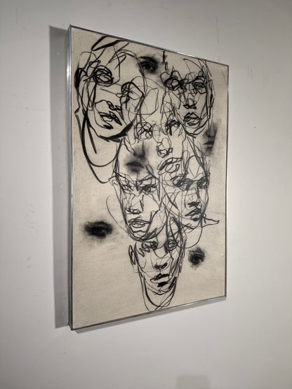Fragments of My Broken Self  | Original Charcoal on Canvas