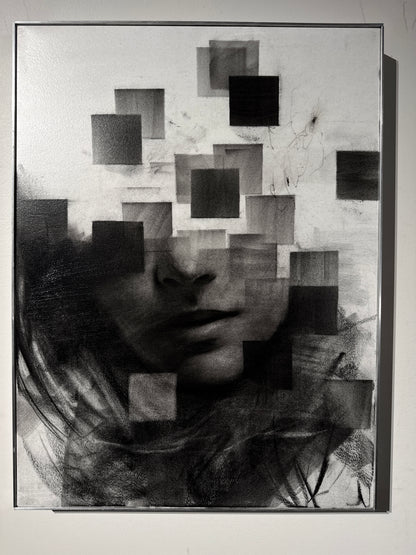 Endless Collapse  | Original Charcoal on Canvas