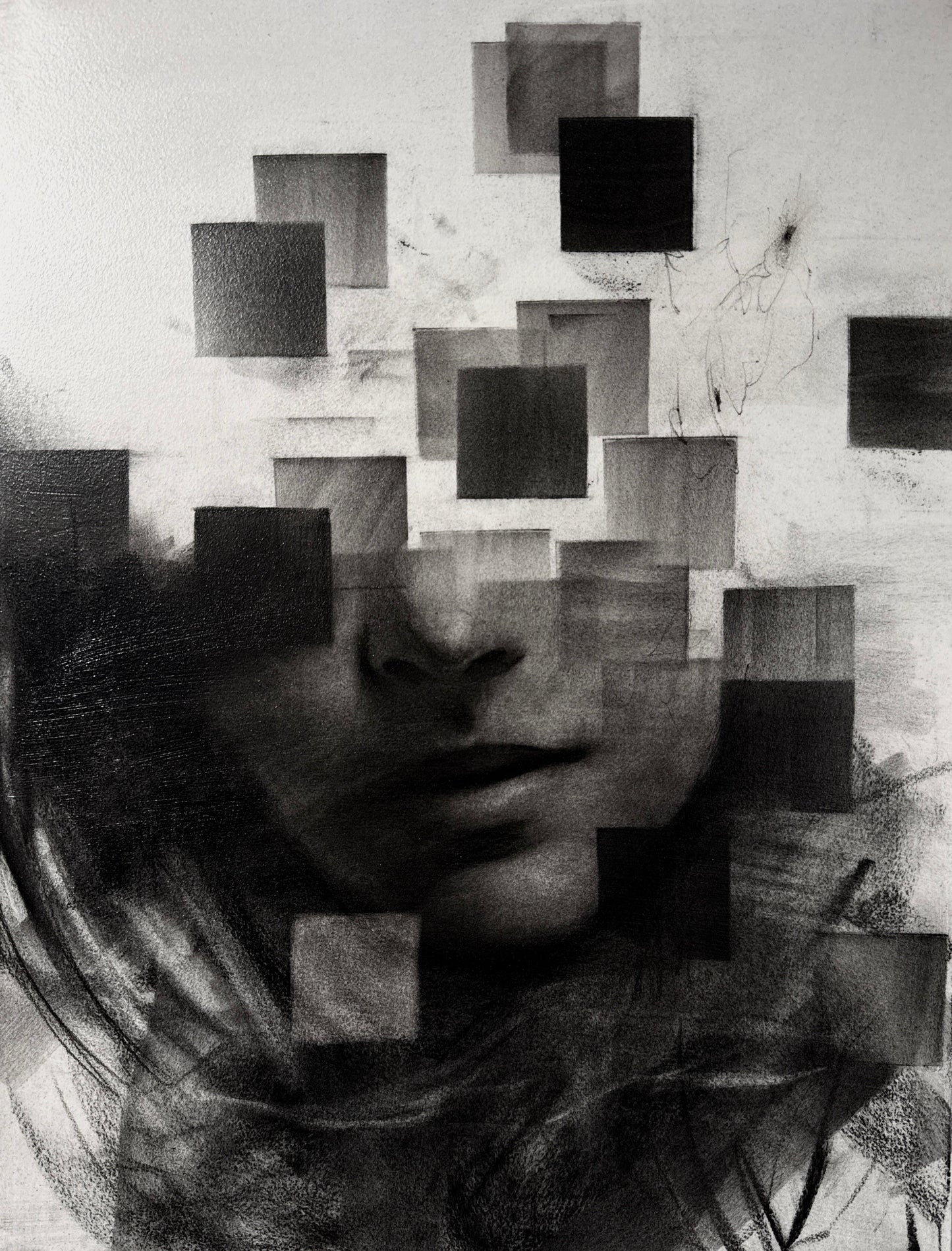 Endless Collapse  | Original Charcoal on Canvas