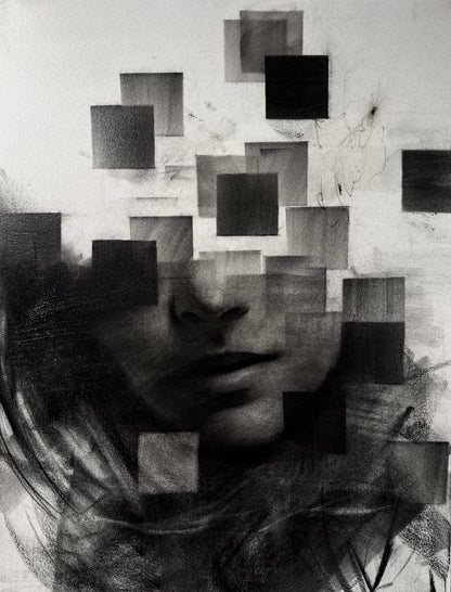 Endless Collapse  | Original Charcoal on Canvas
