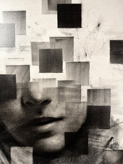 Endless Collapse  | Original Charcoal on Canvas