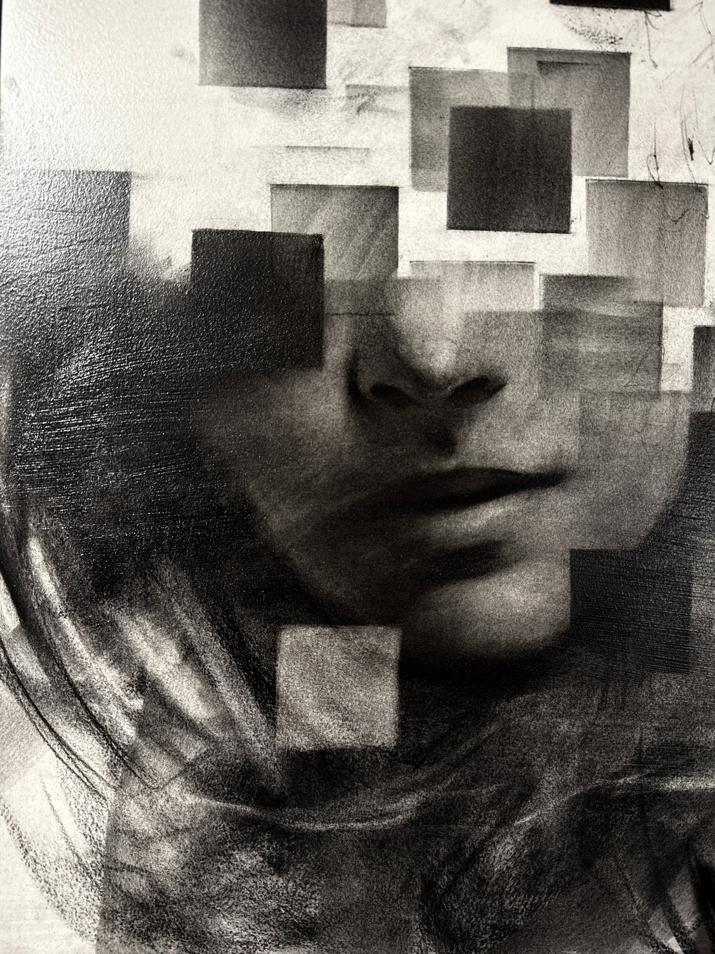 Endless Collapse  | Original Charcoal on Canvas