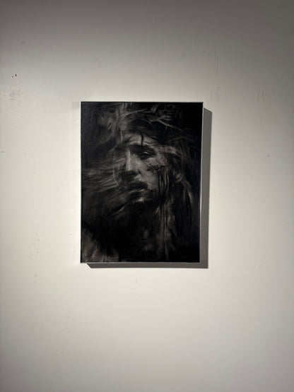 The Word Entered Our Dust | Original Charcoal on Canvas