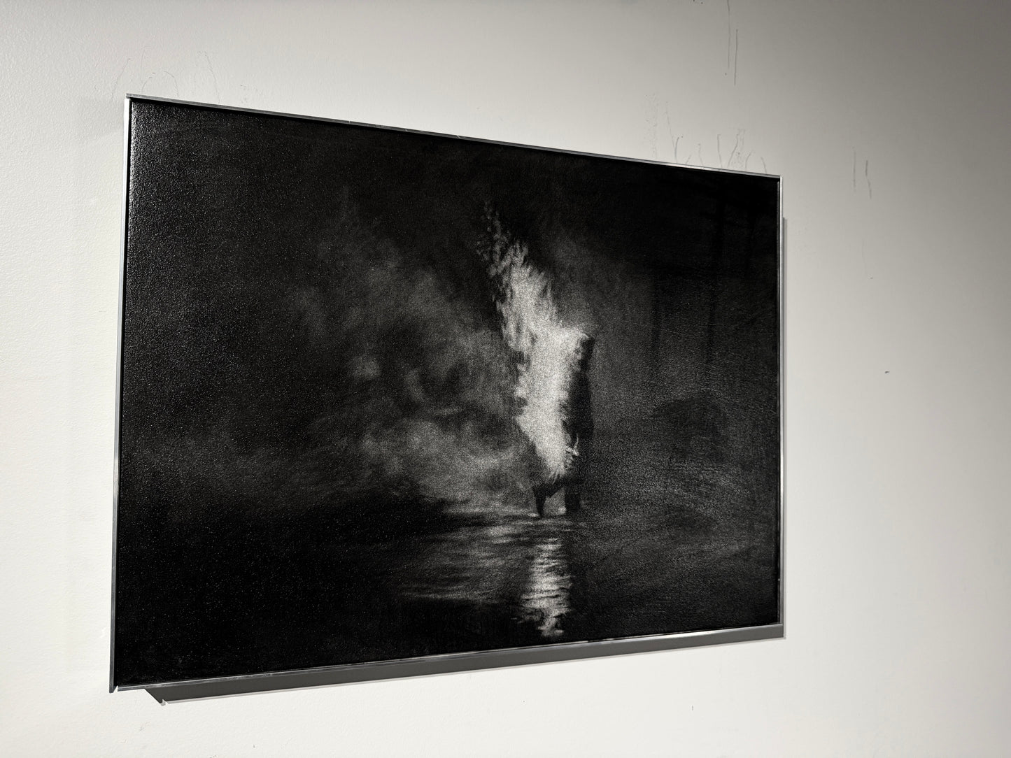 Distance Between Fear and Faith | Original Charcoal on Canvas
