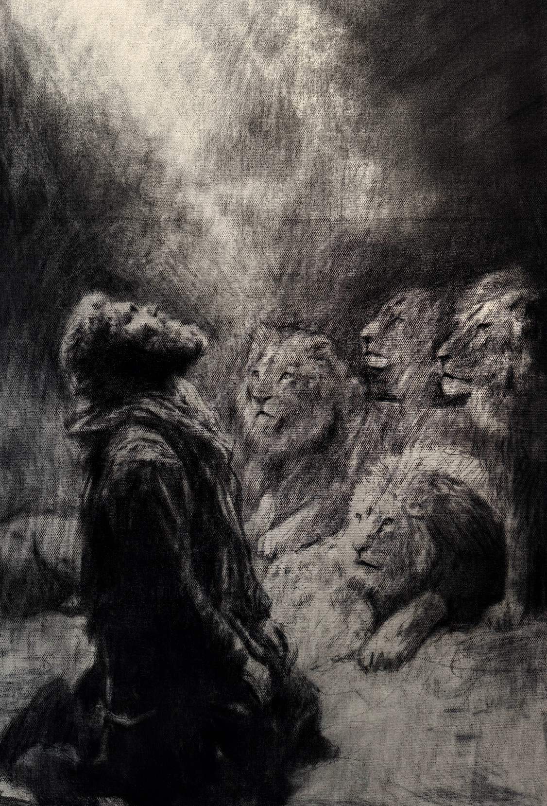 Where Fear Lost Its Voice  | Original Charcoal on Canvas