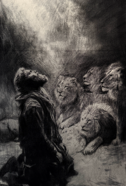 Where Fear Lost Its Voice  | Original Charcoal on Canvas