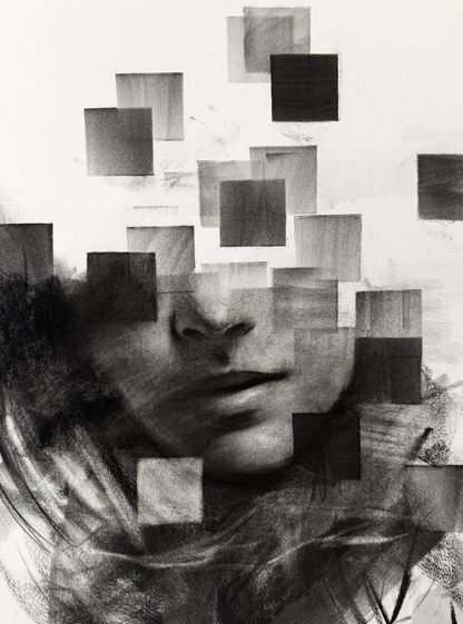 Endless Collapse  | Original Charcoal on Canvas