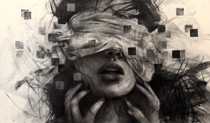 As the Fragments of My Soul Disappear  | Original Charcoal on Canvas