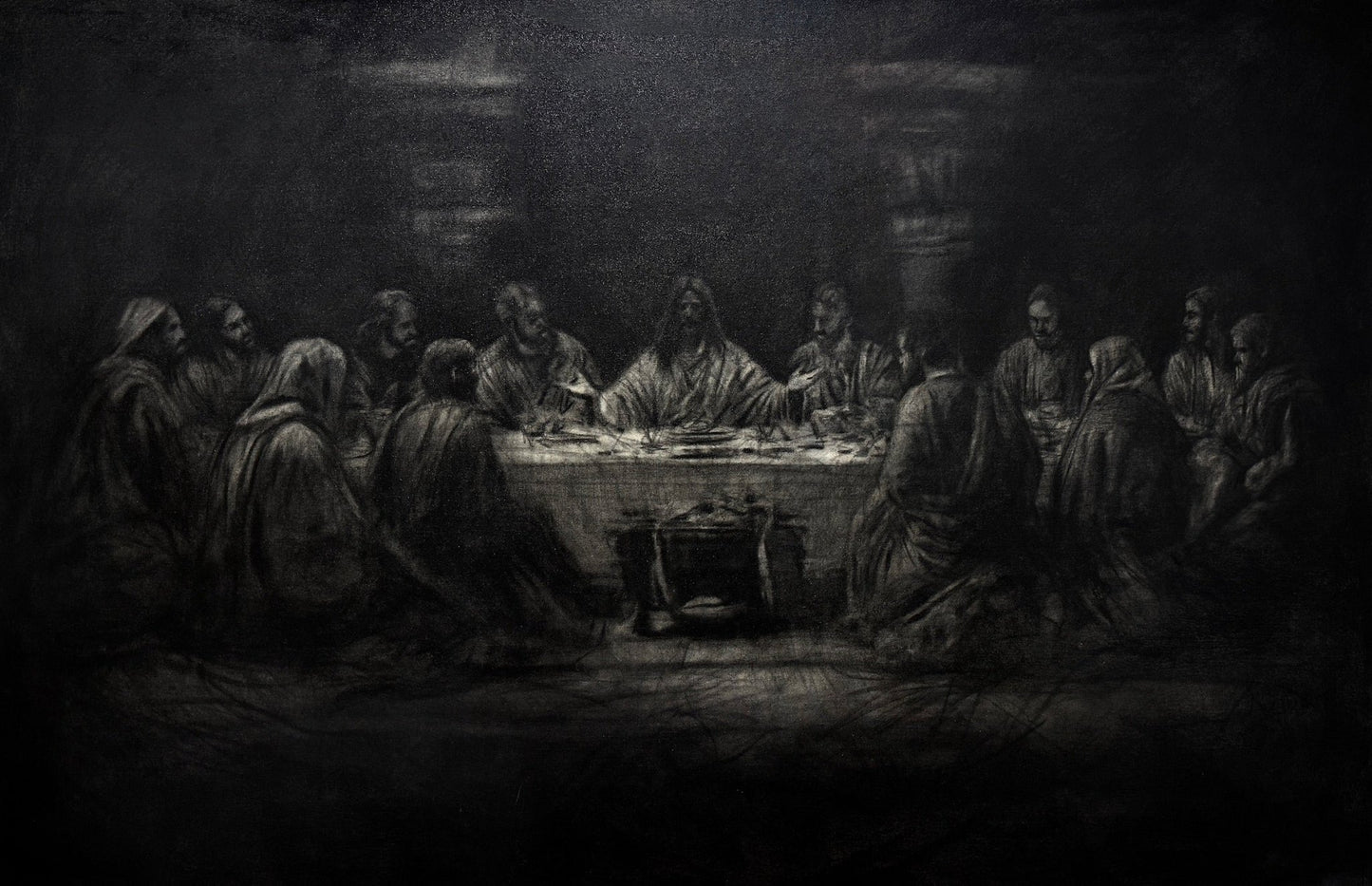 A Covenant in Shadow | Original Charcoal on Canvas - Mad Charcoal