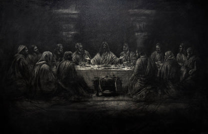 A Covenant in Shadow | Original Charcoal on Canvas - Mad Charcoal