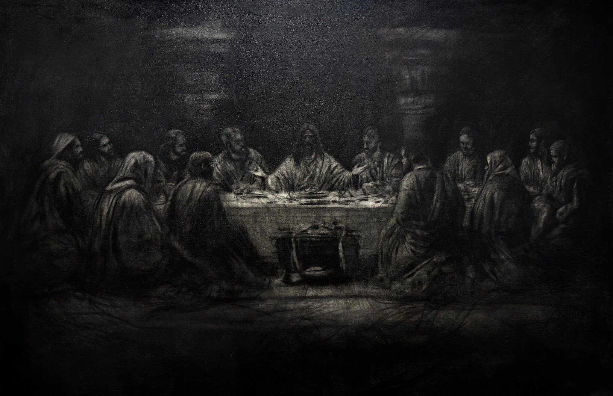 A Covenant in Shadow | Original Charcoal on Canvas - Mad Charcoal