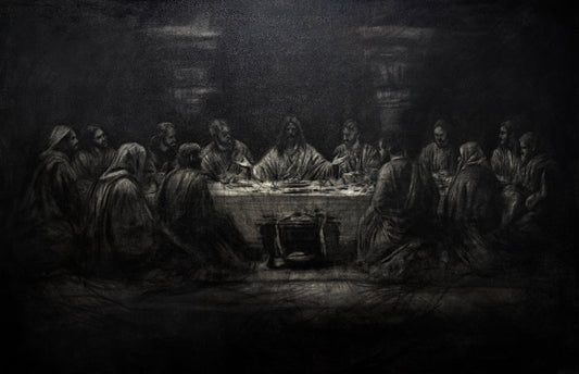 A Covenant in Shadow | Original Charcoal on Canvas - Mad Charcoal