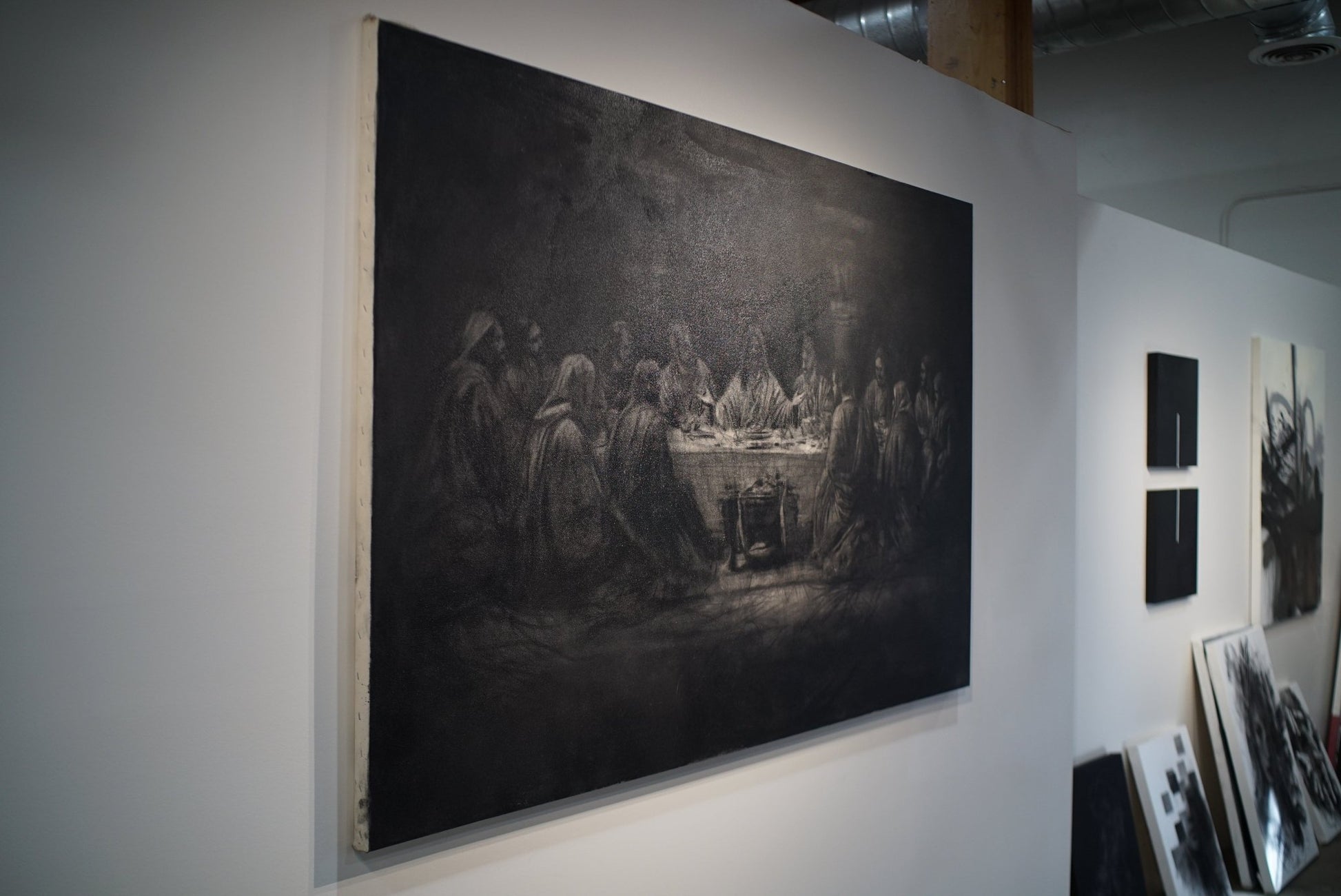 A Covenant in Shadow | Original Charcoal on Canvas - Mad Charcoal