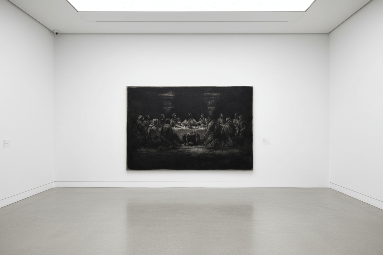 A Covenant in Shadow | Original Charcoal on Canvas - Mad Charcoal