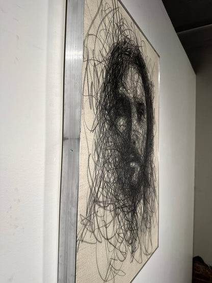 A Glance of the Savior | Original Charcoal on Canvas - Mad Charcoal