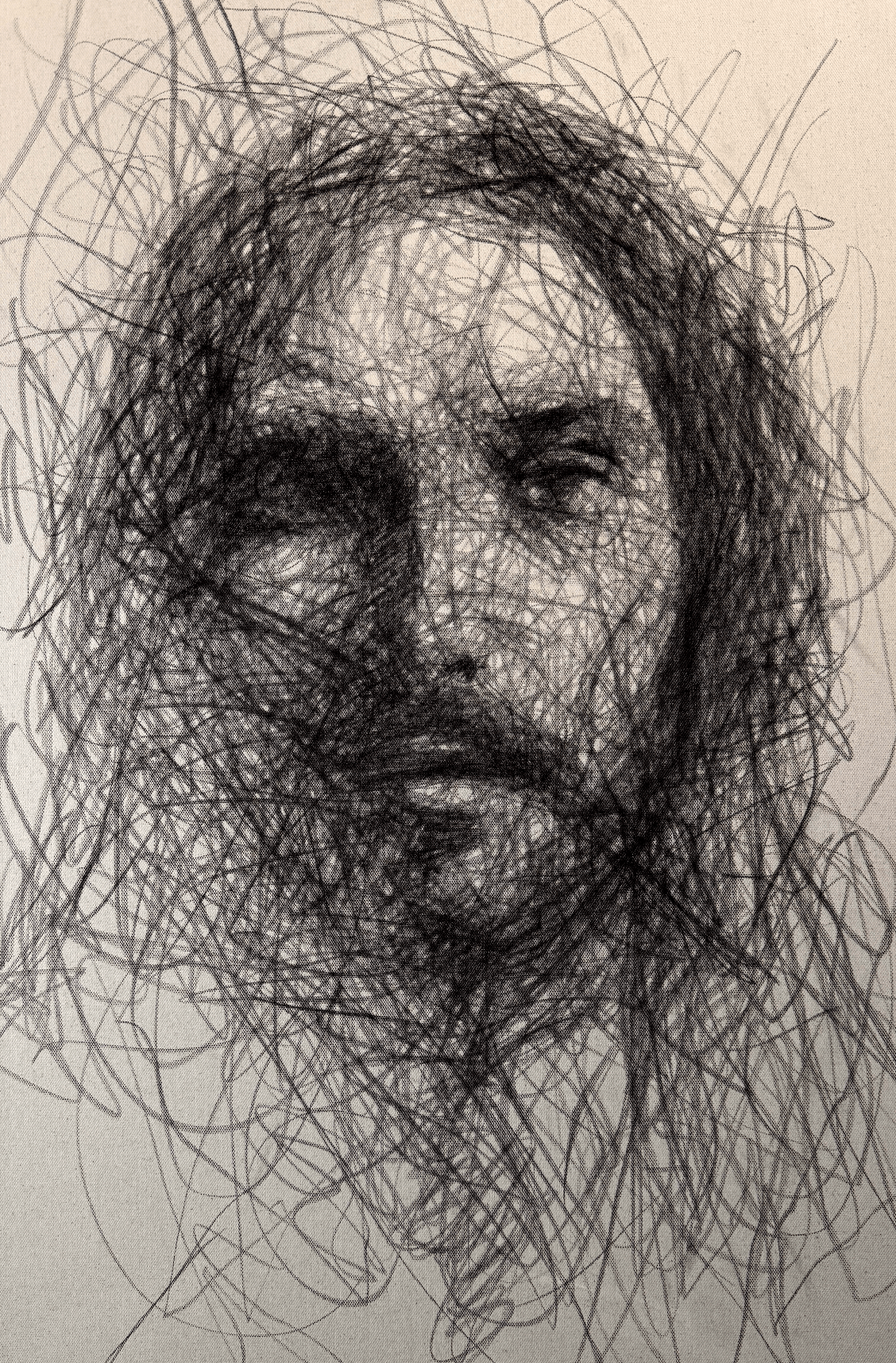 A Glance of the Savior | Original Charcoal on Canvas - Mad Charcoal