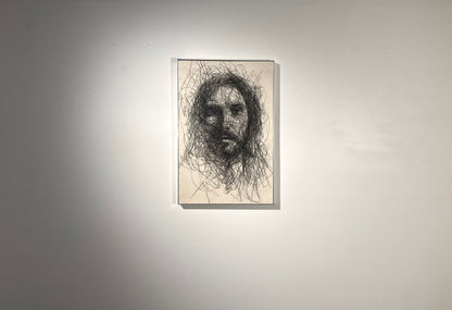 A Glance of the Savior | Original Charcoal on Canvas - Mad Charcoal