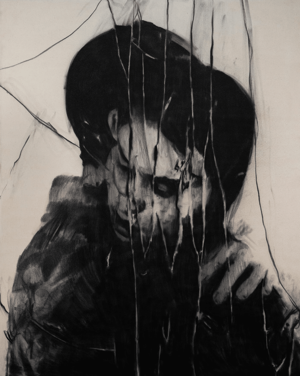 A Severed Embrace | Original Charcoal on Canvas - Mad Charcoal