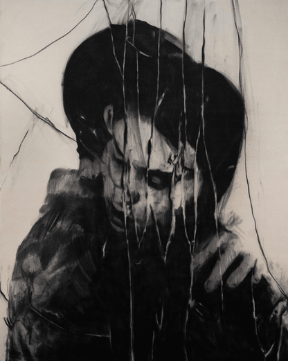 A Severed Embrace | Original Charcoal on Canvas - Mad Charcoal