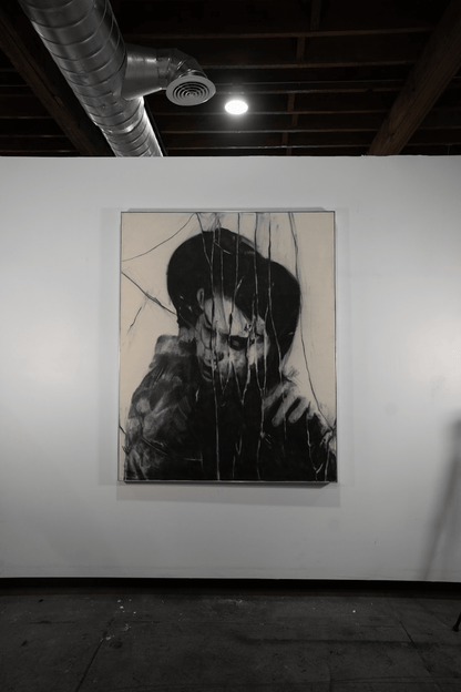 A Severed Embrace | Original Charcoal on Canvas - Mad Charcoal