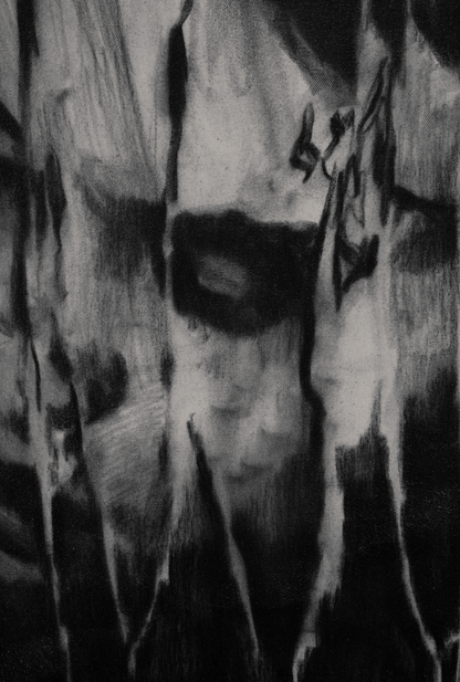 A Severed Embrace | Original Charcoal on Canvas - Mad Charcoal