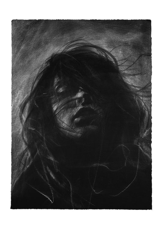 And The Darkness Cannot Hide Me | Original Drawing - Mad Charcoal