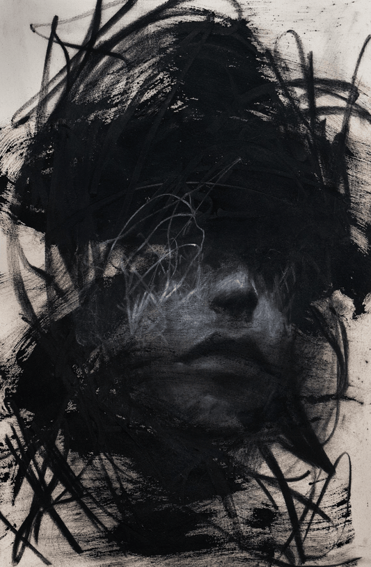 As I Look into the Infinite | Original Charcoal on Canvas - Mad Charcoal