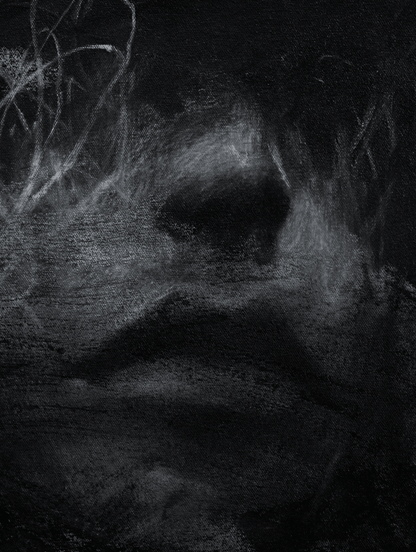 As I Look into the Infinite | Original Charcoal on Canvas - Mad Charcoal