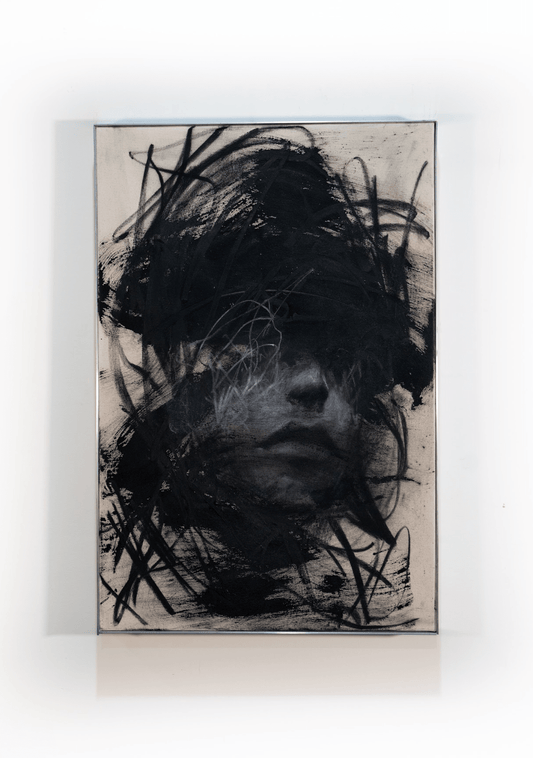 As I Look into the Infinite | Original Charcoal on Canvas - Mad Charcoal