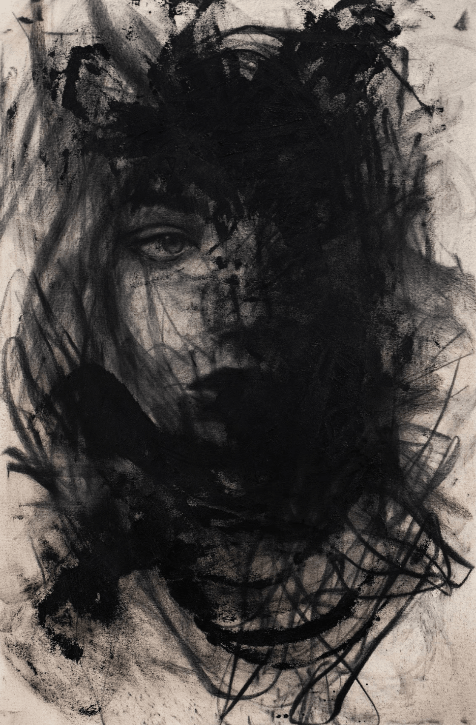 As I Sought Your Presence | Original Charcoal on Canvas - Mad Charcoal