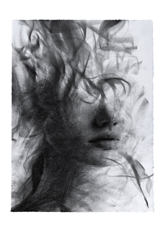 As The Darkness Leaves Me | Original Drawing - Mad Charcoal